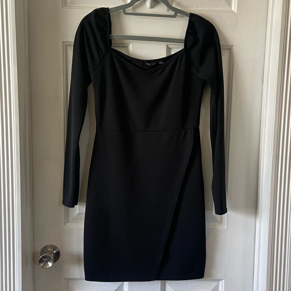 Nasty Gal Sheath Dress Long Sleeve Black Size 6